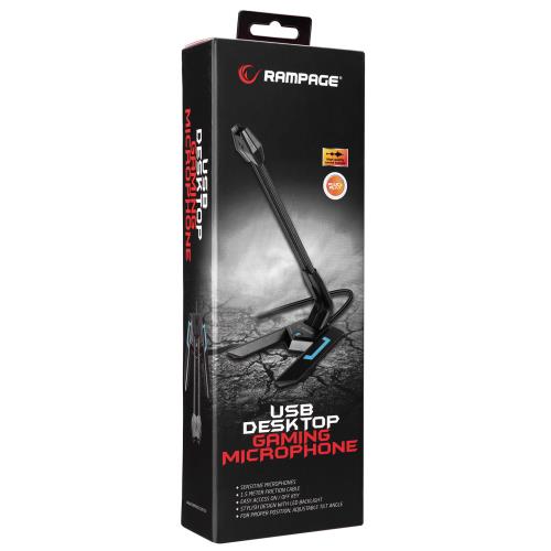 RAMPAGE SN-RM7X Siyah Masaüstü Led Mikrofon MASA ÜSTÜ MİKROFON - Kulaklık/Mp3/Ses ürünleri tekmarshop.com'da